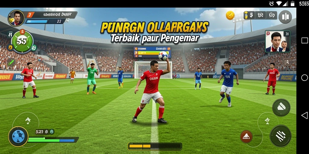 Gameplay seru 555F dengan berbagai pilihan olahraga.
