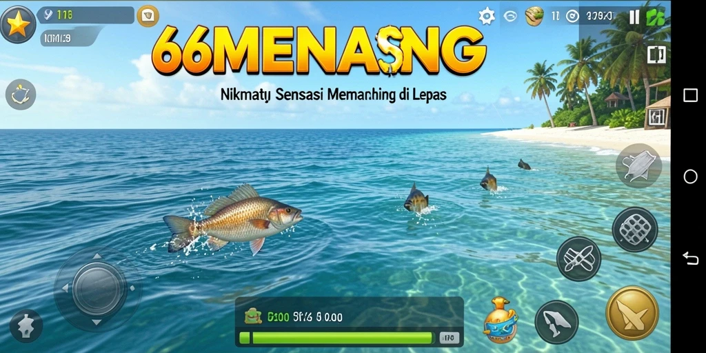 Screenshot permainan 66MENANG menampilkan pengalaman memancing yang seru dan interaktif.