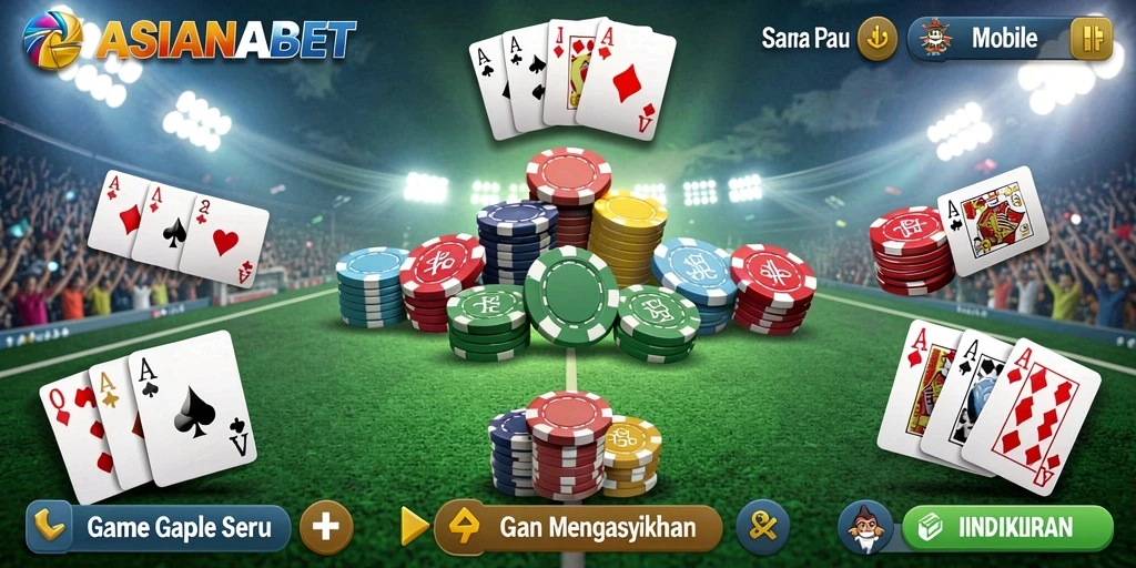 Tampilan permainan Gaple yang menarik dan interaktif di ASIANABET.