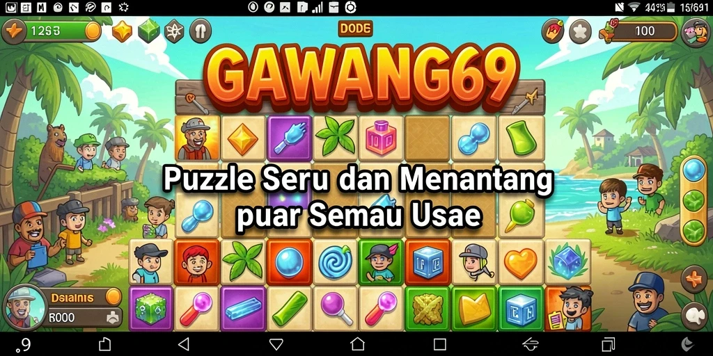 Tampilan gameplay GAWANG69 dengan puzzle yang menantang dan menarik.