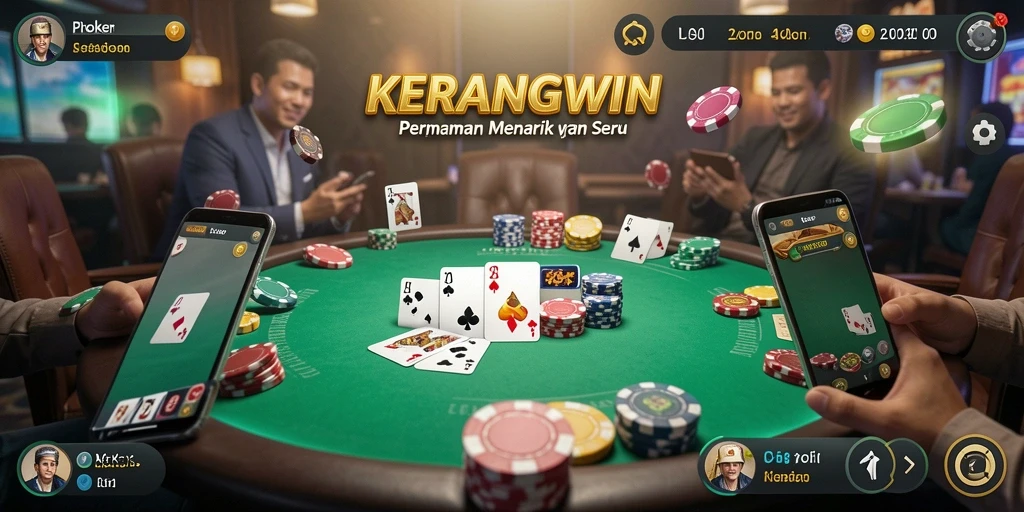 Tampilan gameplay KERANGWIN dengan suasana poker yang seru.