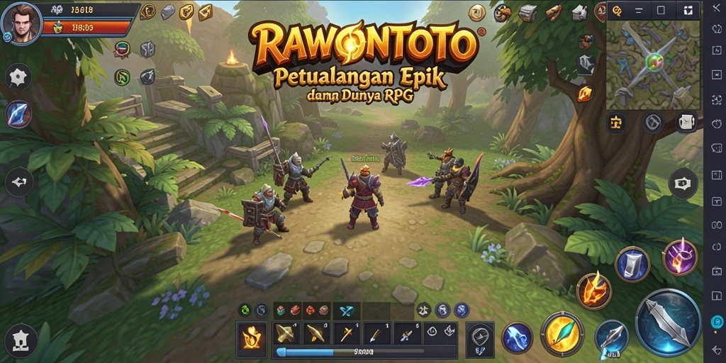 Tampilan gameplay seru di dunia fantasi RAWONTOTO.