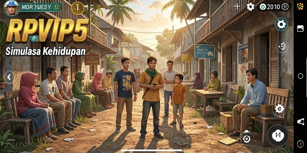 Tampilan gameplay RPVIP5 dengan interaksi karakter yang dinamis.