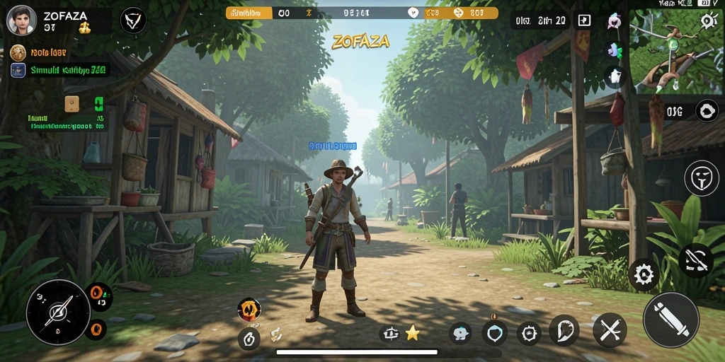 Tampilan gameplay menarik dari ZOFAZA dengan interaksi antar karakter.